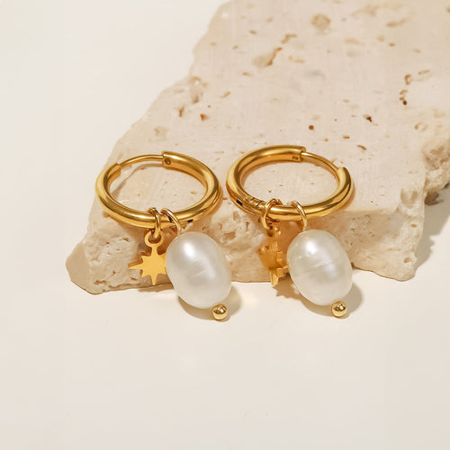 Pearl Star Earrings