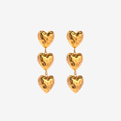 Triple Heart Earrings