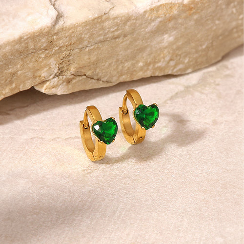 Emerald Heart Earrings