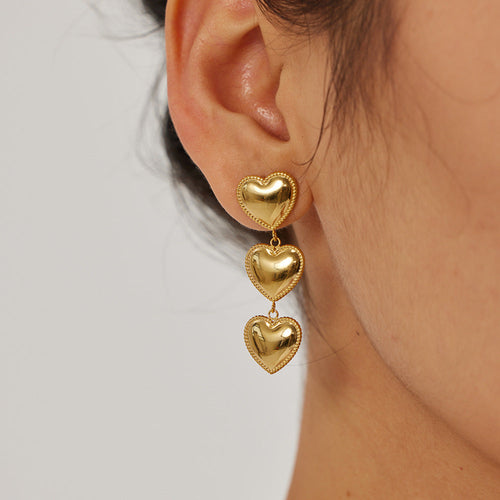 Layered Heart Earrings